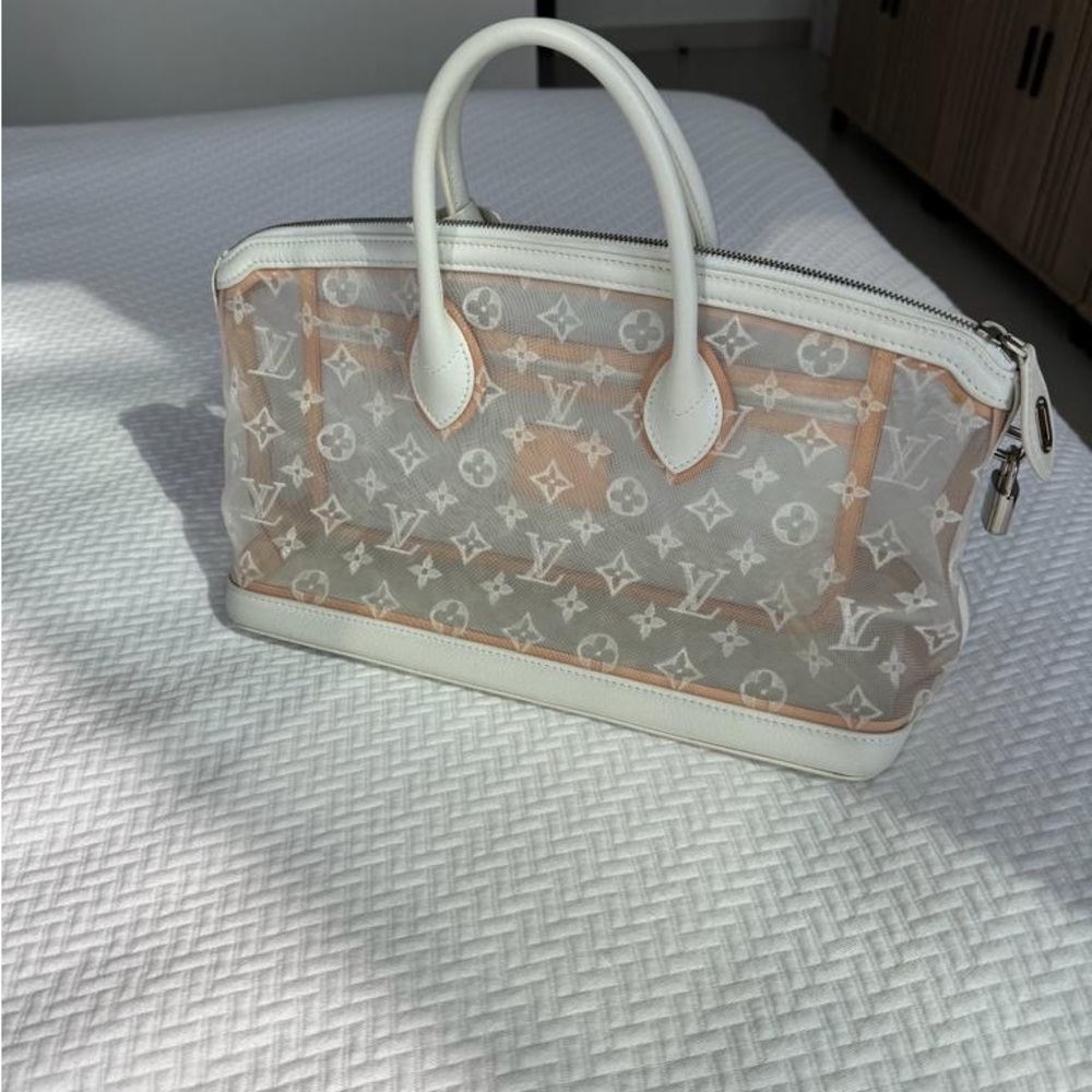 Louis Vuitton White Monogram Transparent Lockit Handbag